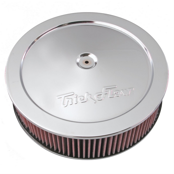Air cleaner, chrome plated, 14", 5 1/8" opening, 1 3/16" drop base, each